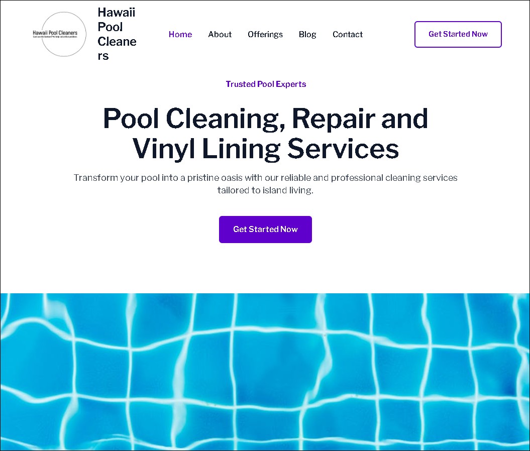 Hawaii Pool Cleaners website