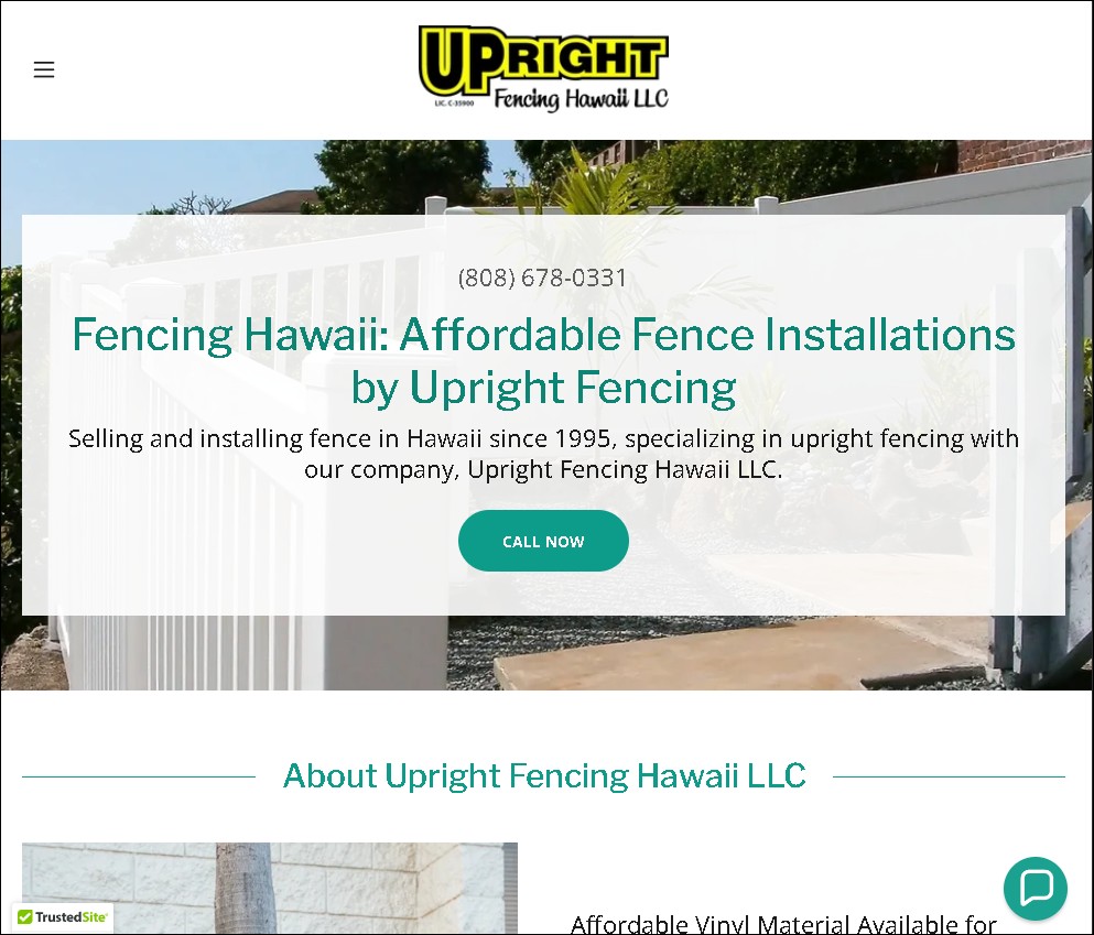 Upright Fencing website